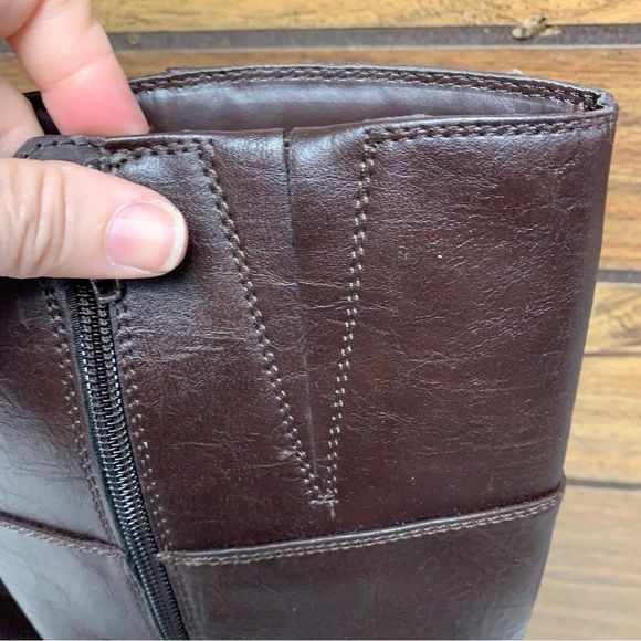 LifeStride Wrangler style tall brown boots size 10M 7 inch cuff and full zip - Picture 4 of 11